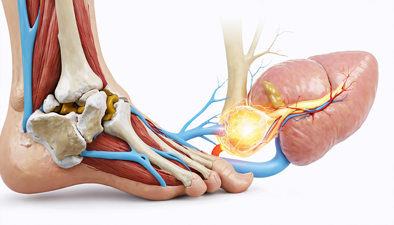 découvrez le lien inattendu entre l'épine calcanéenne, le foie et les intestins, et comprenez comment ces organes influencent cette douleur au talon.
