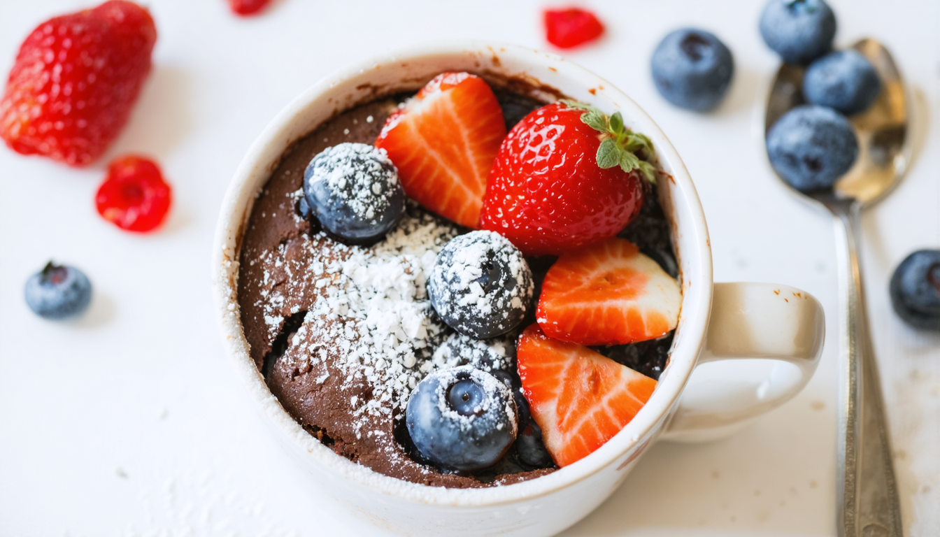 découvrez notre recette de mug cake au chocolat, saine, rapide et simple à réaliser pour une pause gourmande en quelques minutes seulement.