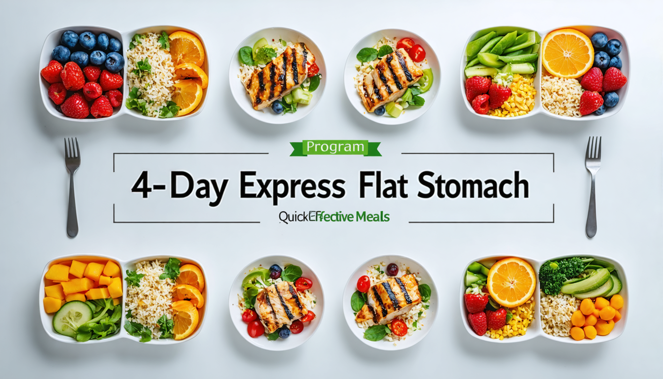 découvrez notre programme express de 4 jours pour un ventre plat avec des menus rapides, sains et efficaces pour retrouver une silhouette tonique en un temps record.